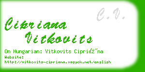 cipriana vitkovits business card